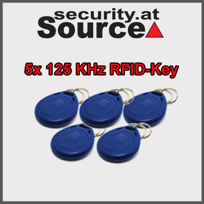 5x RFID 125 kHz Schlüssel für Zutrittskontrolle